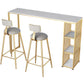 Glam Style Bar Table Artificial Marble Top Pub Table with Cabinet for Dining Room Clearhalo 'Bar Furniture' 'Bar Tables' 'bar_tables' 'Furniture' 'furniture_bar_tables' 'Kitchen & Dining Furniture' 4983785