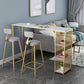 Glam Style Bar Table Artificial Marble Top Pub Table with Cabinet for Dining Room Clearhalo 'Bar Furniture' 'Bar Tables' 'bar_tables' 'Furniture' 'furniture_bar_tables' 'Kitchen & Dining Furniture' 4983786