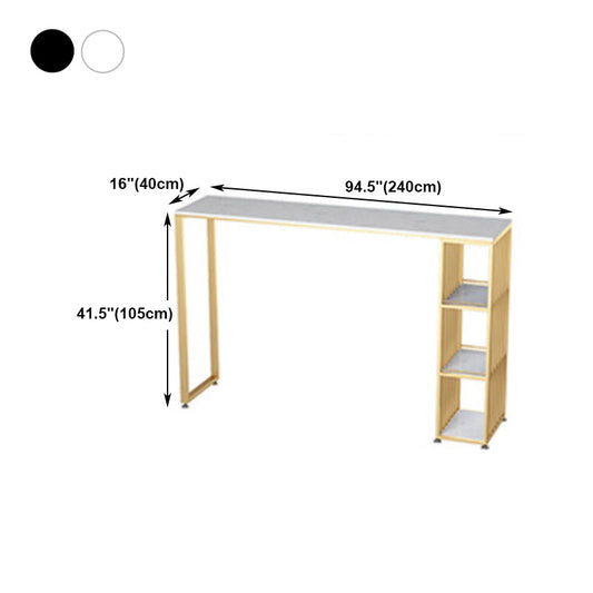 Glam Style Bar Table Artificial Marble Top Pub Table with Cabinet for Dining Room Clearhalo 'Bar Furniture' 'Bar Tables' 'bar_tables' 'Furniture' 'furniture_bar_tables' 'Kitchen & Dining Furniture' 4983788
