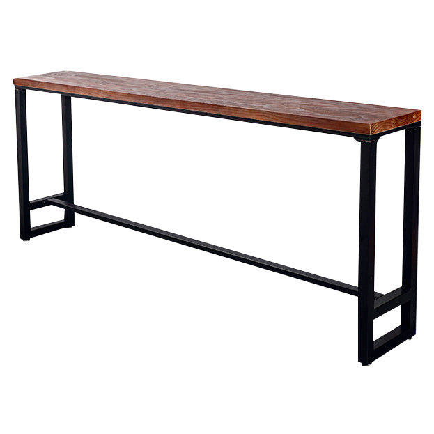Natural Wood Top Bar Table Rectangle Industrial Footrest Indoor Bar Dining Table Without Chairs Clearhalo 'Bar Furniture' 'Bar Tables' 'bar_tables' 'furn' 'furn_bar_tables' 'Furniture' 'furniture_bar_tables' 'Kitchen & Dining Furniture' 4983800