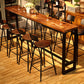 Natural Wood Top Bar Table Rectangle Industrial Footrest Indoor Bar Dining Table Clearhalo 'Bar Furniture' 'Bar Tables' 'bar_tables' 'furn' 'furn_bar_tables' 'Furniture' 'furniture_bar_tables' 'Kitchen & Dining Furniture' 4983805