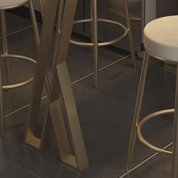 Traditional Luxury Bar Table Stone Top Bar Dining Table with Sled Base Clearhalo 'Bar Furniture' 'Bar Tables' 'bar_tables' 'furn' 'furn_bar_tables' 'Furniture' 'furniture_bar_tables' 'Kitchen & Dining Furniture' 4983823