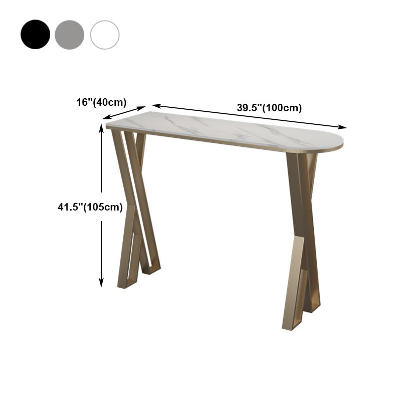 Traditional Luxury Bar Table Stone Top Bar Dining Table with Sled Base Clearhalo 'Bar Furniture' 'Bar Tables' 'bar_tables' 'furn' 'furn_bar_tables' 'Furniture' 'furniture_bar_tables' 'Kitchen & Dining Furniture' 4983827