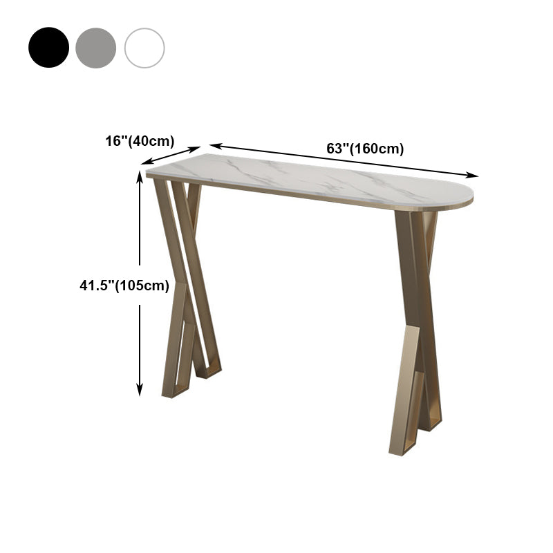 Traditional Luxury Bar Table Stone Top Bar Dining Table with Sled Base Clearhalo 'Bar Furniture' 'Bar Tables' 'bar_tables' 'furn' 'furn_bar_tables' 'Furniture' 'furniture_bar_tables' 'Kitchen & Dining Furniture' 4983830