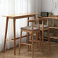 Modern Natural Counter Table Solid Wood Fixed Table Indoor Patio Bar Table 55.1"L x 17.7"W x 41.3"H Without Chairs Clearhalo 'Bar Furniture' 'Bar Tables' 'bar_tables' 'furn' 'furn_bar_tables' 'Furniture' 'furniture_bar_tables' 'Kitchen & Dining Furniture' 4983852
