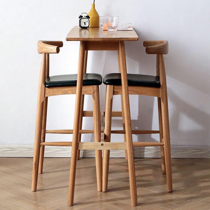 Modern Natural Counter Table Solid Wood Fixed Table Indoor Patio Bar Table 51.2"L x 17.7"W x 41.3"H Without Chairs Clearhalo 'Bar Furniture' 'Bar Tables' 'bar_tables' 'furn' 'furn_bar_tables' 'Furniture' 'furniture_bar_tables' 'Kitchen & Dining Furniture' 4983853