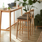 Modern Natural Counter Table Solid Wood Fixed Table Indoor Patio Bar Table 59.1"L x 21.7"W x 41.3"H Without Chairs Clearhalo 'Bar Furniture' 'Bar Tables' 'bar_tables' 'furn' 'furn_bar_tables' 'Furniture' 'furniture_bar_tables' 'Kitchen & Dining Furniture' 4983854