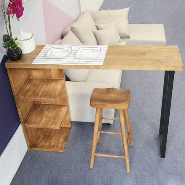 Rectangle Wood Top Counter Table 42-inch Height Industrial Bar Table 47.2"L x 15.7"W x 41.3"H Without Chairs Clearhalo 'Bar Furniture' 'Bar Tables' 'bar_tables' 'furn' 'furn_bar_tables' 'Furniture' 'furniture_bar_tables' 'Kitchen & Dining Furniture' 4983867