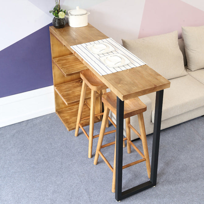 Rectangle Wood Top Counter Table 42-inch Height Industrial Bar Table Clearhalo 'Bar Furniture' 'Bar Tables' 'bar_tables' 'furn' 'furn_bar_tables' 'Furniture' 'furniture_bar_tables' 'Kitchen & Dining Furniture' 4983873