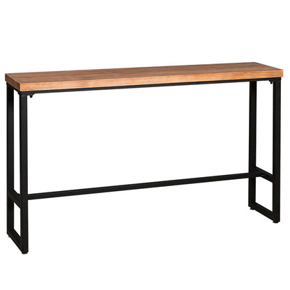 Living Room Modern Patio Bar Table Wood Rectangle Trestle Bistro Bar Desk Without Chairs Clearhalo 'Bar Furniture' 'Bar Tables' 'bar_tables' 'furn' 'furn_bar_tables' 'Furniture' 'furniture_bar_tables' 'Kitchen & Dining Furniture' 4983884