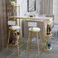 Contemporary Bar Wine Table Indoor Stone Counter Height Table with Storage 47.2"L x 15.7"W x 41.3"H Gold Without Chairs Clearhalo 'Bar Furniture' 'Bar Tables' 'bar_tables' 'furn' 'furn_bar_tables' 'Furniture' 'furniture_bar_tables' 'Kitchen & Dining Furniture' 4983905