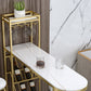 Contemporary Bar Wine Table Indoor Stone Counter Height Table with Storage Clearhalo 'Bar Furniture' 'Bar Tables' 'bar_tables' 'furn' 'furn_bar_tables' 'Furniture' 'furniture_bar_tables' 'Kitchen & Dining Furniture' 4983907