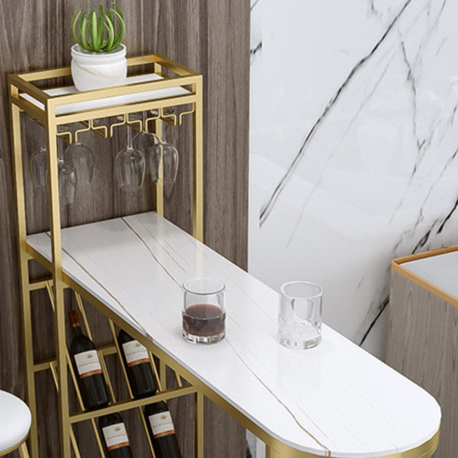 Contemporary Bar Wine Table Indoor Stone Counter Height Table with Storage Clearhalo 'Bar Furniture' 'Bar Tables' 'bar_tables' 'furn' 'furn_bar_tables' 'Furniture' 'furniture_bar_tables' 'Kitchen & Dining Furniture' 4983907