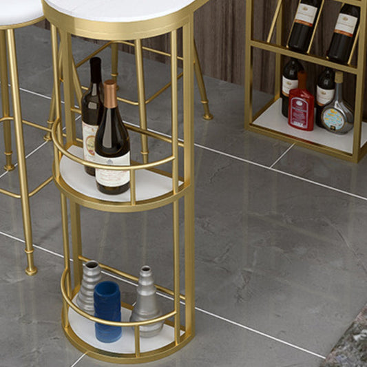 Contemporary Bar Wine Table Indoor Stone Counter Height Table with Storage Clearhalo 'Bar Furniture' 'Bar Tables' 'bar_tables' 'furn' 'furn_bar_tables' 'Furniture' 'furniture_bar_tables' 'Kitchen & Dining Furniture' 4983908