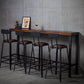 Indoor Brown Wood Bistro Table Modern Rectangle Footrest Cocktail Bar Table 55.1"L x 15.7"W x 41.3"H Without Chairs Clearhalo 'Bar Furniture' 'Bar Tables' 'bar_tables' 'furn' 'furn_bar_tables' 'Furniture' 'furniture_bar_tables' 'Kitchen & Dining Furniture' 4983919