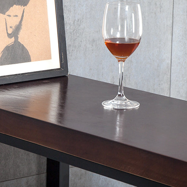 Indoor Brown Wood Bistro Table Modern Rectangle Footrest Cocktail Bar Table Clearhalo 'Bar Furniture' 'Bar Tables' 'bar_tables' 'furn' 'furn_bar_tables' 'Furniture' 'furniture_bar_tables' 'Kitchen & Dining Furniture' 4983923