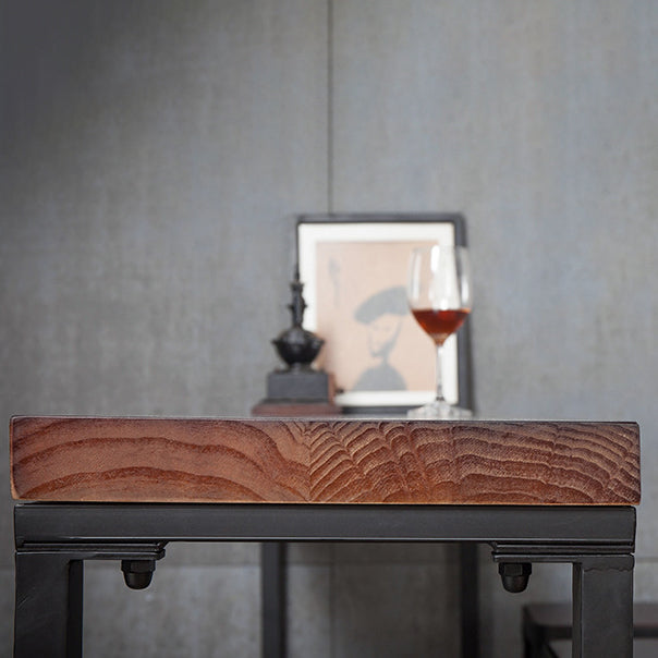 Indoor Brown Wood Bistro Table Modern Rectangle Footrest Cocktail Bar Table Clearhalo 'Bar Furniture' 'Bar Tables' 'bar_tables' 'furn' 'furn_bar_tables' 'Furniture' 'furniture_bar_tables' 'Kitchen & Dining Furniture' 4983926