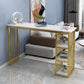 Rectangle Bar Dining Table Contemporary Bar Table with Gold Base White Storage Included Clearhalo 'Bar Furniture' 'Bar Tables' 'bar_tables' 'furn' 'furn_bar_tables' 'Furniture' 'furniture_bar_tables' 'Kitchen & Dining Furniture' 4983955