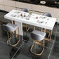 Rectangle Bar Table Contemporary Bar Dining Table with 4 Gold Legs 59"L x 18"W x 39"H Without Chairs Clearhalo 'Bar Furniture' 'Bar Tables' 'bar_tables' 'furn' 'furn_bar_tables' 'Furniture' 'furniture_bar_tables' 'Kitchen & Dining Furniture' 4983967
