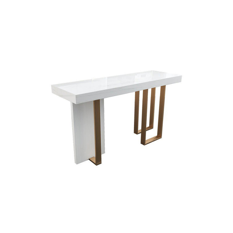 Rectangle Bar Table Contemporary Bar Dining Table with 4 Gold Legs Without Chairs Clearhalo 'Bar Furniture' 'Bar Tables' 'bar_tables' 'furn' 'furn_bar_tables' 'Furniture' 'furniture_bar_tables' 'Kitchen & Dining Furniture' 4983968