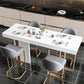 Rectangle Bar Table Contemporary Bar Dining Table with 4 Gold Legs 55.1"L x 17.7"W x 39.4"H Without Chairs Clearhalo 'Bar Furniture' 'Bar Tables' 'bar_tables' 'furn' 'furn_bar_tables' 'Furniture' 'furniture_bar_tables' 'Kitchen & Dining Furniture' 4983971
