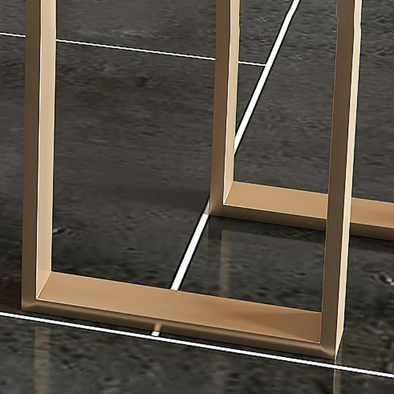 Rectangle Bar Table Contemporary Bar Dining Table with 4 Gold Legs Clearhalo 'Bar Furniture' 'Bar Tables' 'bar_tables' 'furn' 'furn_bar_tables' 'Furniture' 'furniture_bar_tables' 'Kitchen & Dining Furniture' 4983974