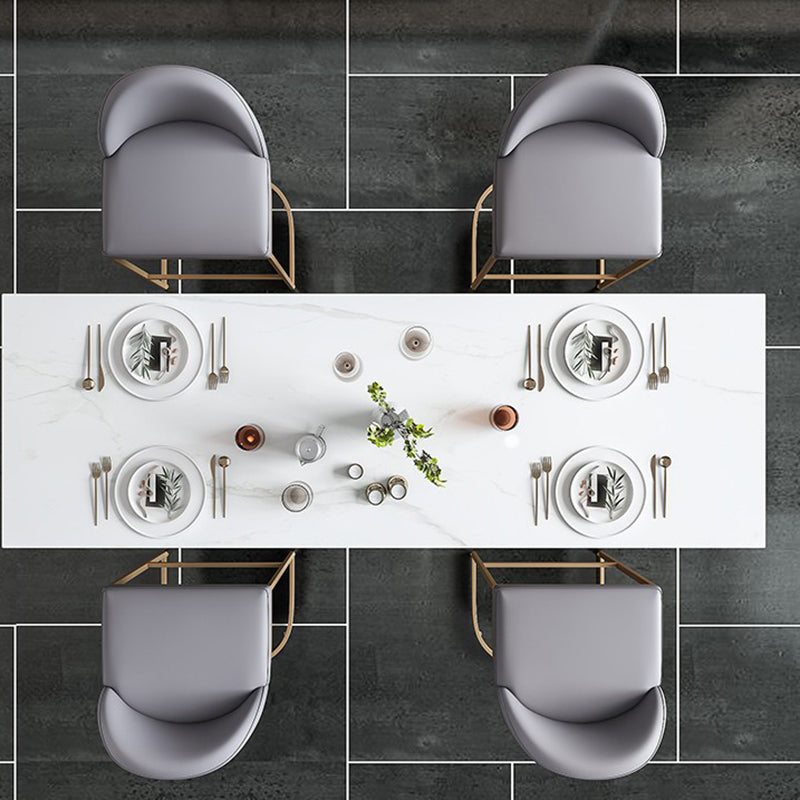 Rectangle Bar Table Contemporary Bar Dining Table with 4 Gold Legs Clearhalo 'Bar Furniture' 'Bar Tables' 'bar_tables' 'furn' 'furn_bar_tables' 'Furniture' 'furniture_bar_tables' 'Kitchen & Dining Furniture' 4983977