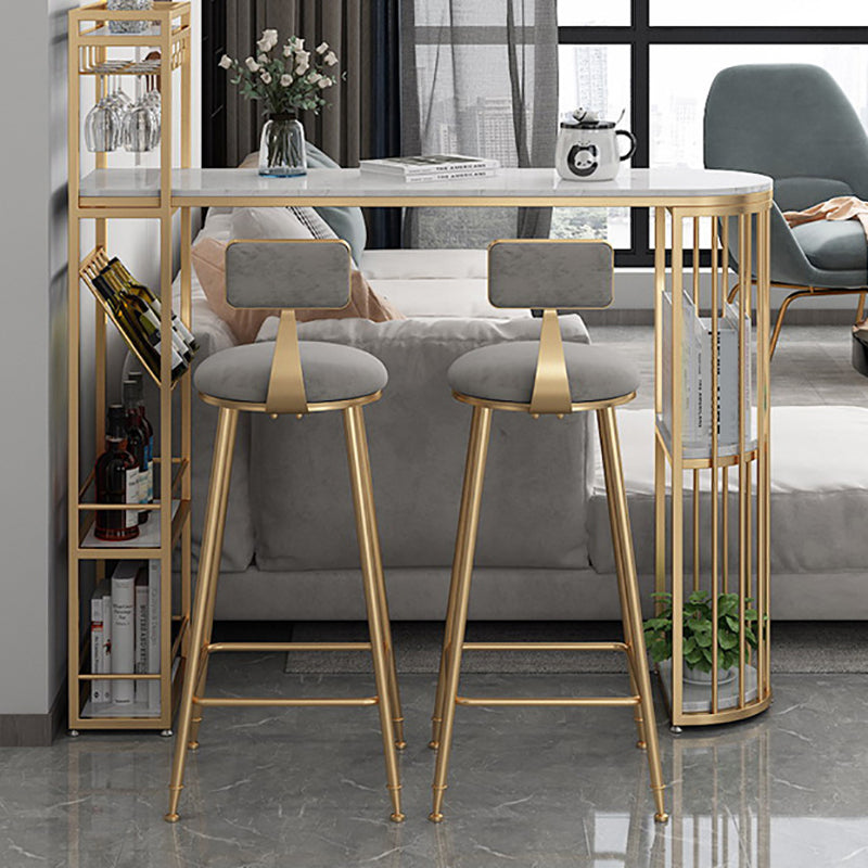 Nordic Bar Table 42-inch Height Artificial Marble Top and Iron Pedestal Pub Table Clearhalo 'Bar Furniture' 'Bar Tables' 'bar_tables' 'furn' 'furn_bar_tables' 'Furniture' 'furniture_bar_tables' 'Kitchen & Dining Furniture' 4984007