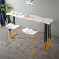 Stone Top Counter Table Metal Base 42-inch Height Nordic Bar Table Clearhalo 'Bar Furniture' 'Bar Tables' 'bar_tables' 'furn' 'furn_bar_tables' 'Furniture' 'furniture_bar_tables' 'Kitchen & Dining Furniture' 4984035
