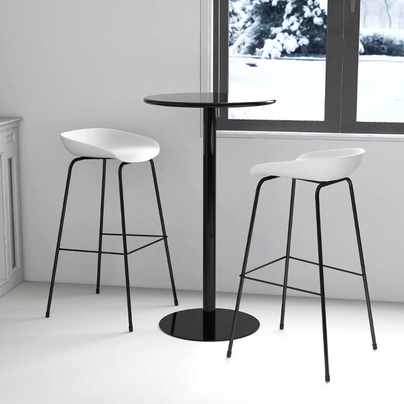 Contemporary Style Bar-stool Plastic Counter Bar Stool with Metal Legs for Kitchen Clearhalo 'Bar Furniture' 'Bar Stools' 'bar_stools' 'furn' 'furn_bar_stools' 'Furniture' 'furniture_bar_stools' 'Kitchen & Dining Furniture' 4984132