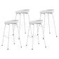 Contemporary Style Bar-stool Plastic Counter Bar Stool with Metal Legs for Kitchen White 4 Piece Set Clearhalo 'Bar Furniture' 'Bar Stools' 'bar_stools' 'furn' 'furn_bar_stools' 'Furniture' 'furniture_bar_stools' 'Kitchen & Dining Furniture' 4984134