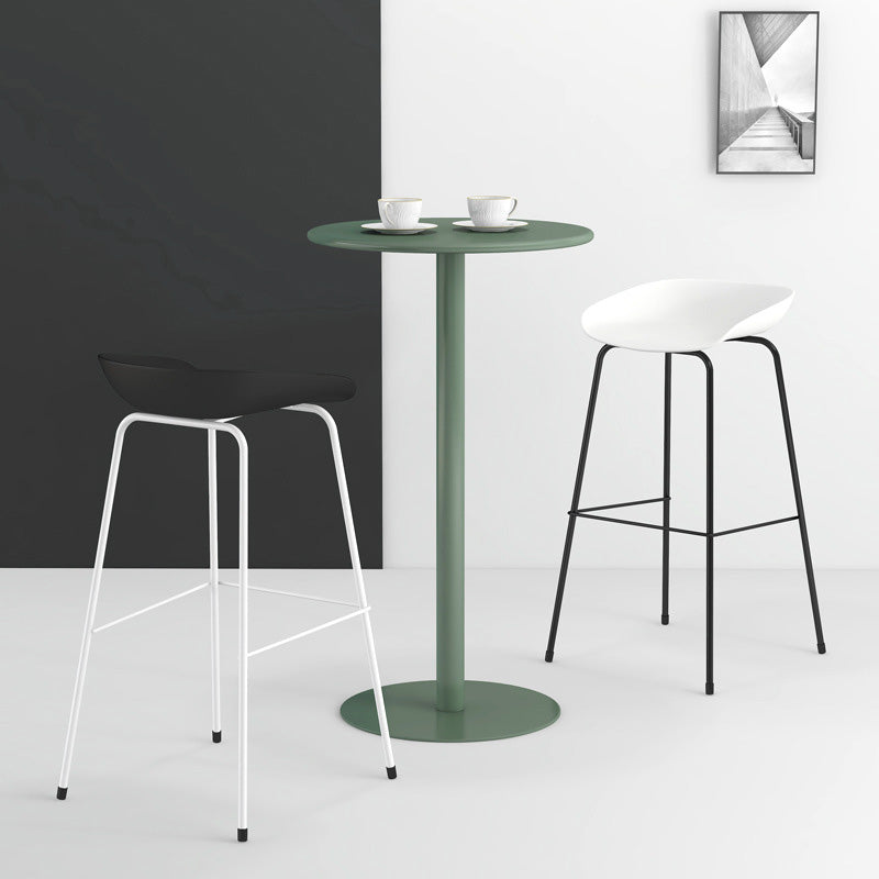 Contemporary Style Bar-stool Plastic Counter Bar Stool with Metal Legs for Kitchen Clearhalo 'Bar Furniture' 'Bar Stools' 'bar_stools' 'furn' 'furn_bar_stools' 'Furniture' 'furniture_bar_stools' 'Kitchen & Dining Furniture' 4984135