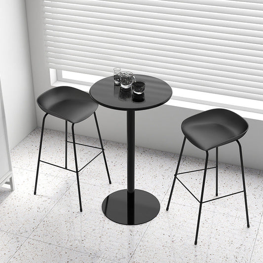 Contemporary Style Bar-stool Plastic Counter Bar Stool with Metal Legs for Kitchen Clearhalo 'Bar Furniture' 'Bar Stools' 'bar_stools' 'furn' 'furn_bar_stools' 'Furniture' 'furniture_bar_stools' 'Kitchen & Dining Furniture' 4984136