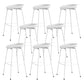 Contemporary Style Bar-stool Plastic Counter Bar Stool with Metal Legs for Kitchen White 8 Piece Set Clearhalo 'Bar Furniture' 'Bar Stools' 'bar_stools' 'furn' 'furn_bar_stools' 'Furniture' 'furniture_bar_stools' 'Kitchen & Dining Furniture' 4984139