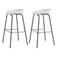 Contemporary Style Bar-stool Plastic Counter Bar Stool with Metal Legs for Kitchen White-Black 2 Piece Set Clearhalo 'Bar Furniture' 'Bar Stools' 'bar_stools' 'furn' 'furn_bar_stools' 'Furniture' 'furniture_bar_stools' 'Kitchen & Dining Furniture' 4984142
