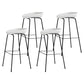 Contemporary Style Bar-stool Plastic Counter Bar Stool with Metal Legs for Kitchen White-Black 4 Piece Set Clearhalo 'Bar Furniture' 'Bar Stools' 'bar_stools' 'furn' 'furn_bar_stools' 'Furniture' 'furniture_bar_stools' 'Kitchen & Dining Furniture' 4984143