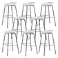 Contemporary Style Bar-stool Plastic Counter Bar Stool with Metal Legs for Kitchen White-Black 8 Piece Set Clearhalo 'Bar Furniture' 'Bar Stools' 'bar_stools' 'furn' 'furn_bar_stools' 'Furniture' 'furniture_bar_stools' 'Kitchen & Dining Furniture' 4984147
