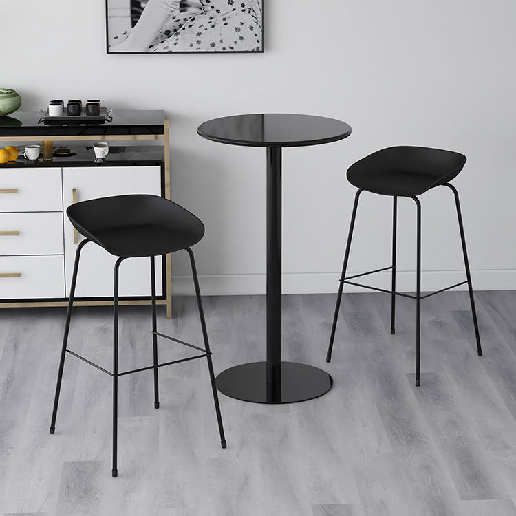 Contemporary Style Bar-stool Plastic Counter Bar Stool with Metal Legs for Kitchen Clearhalo 'Bar Furniture' 'Bar Stools' 'bar_stools' 'furn' 'furn_bar_stools' 'Furniture' 'furniture_bar_stools' 'Kitchen & Dining Furniture' 4984152