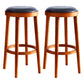 Contemporary Style Bar-stool Round Counter Bar Stool with Wooden Legs for Kitchen Red Brown 2 Piece Set Clearhalo 'Bar Furniture' 'Bar Stools' 'bar_stools' 'furn' 'furn_bar_stools' 'Furniture' 'furniture_bar_stools' 'Kitchen & Dining Furniture' 4984163