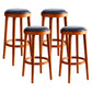 Contemporary Style Bar-stool Round Counter Bar Stool with Wooden Legs for Kitchen Red Brown 4 Piece Set Clearhalo 'Bar Furniture' 'Bar Stools' 'bar_stools' 'furn' 'furn_bar_stools' 'Furniture' 'furniture_bar_stools' 'Kitchen & Dining Furniture' 4984166