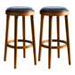 Contemporary Style Bar-stool Round Counter Bar Stool with Wooden Legs for Kitchen Walnut 2 Piece Set Clearhalo 'Bar Furniture' 'Bar Stools' 'bar_stools' 'furn' 'furn_bar_stools' 'Furniture' 'furniture_bar_stools' 'Kitchen & Dining Furniture' 4984172