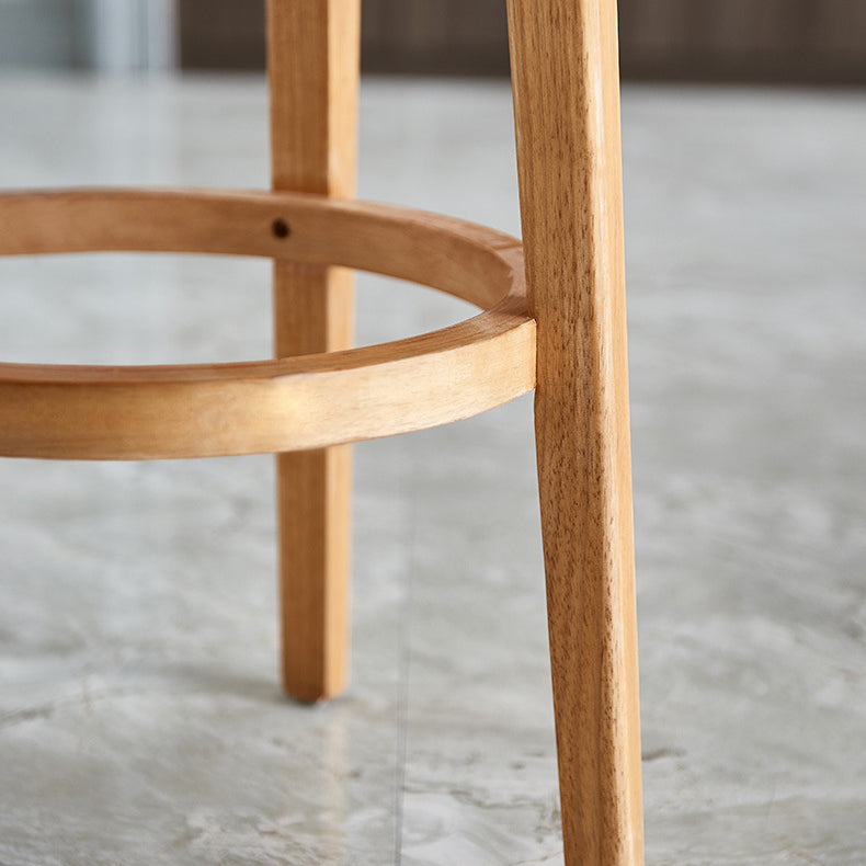 Contemporary Style Bar-stool Round Counter Bar Stool with Wooden Legs for Kitchen Clearhalo 'Bar Furniture' 'Bar Stools' 'bar_stools' 'furn' 'furn_bar_stools' 'Furniture' 'furniture_bar_stools' 'Kitchen & Dining Furniture' 4984176