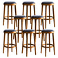 Contemporary Style Bar-stool Round Counter Bar Stool with Wooden Legs for Kitchen Walnut 8 Piece Set Clearhalo 'Bar Furniture' 'Bar Stools' 'bar_stools' 'furn' 'furn_bar_stools' 'Furniture' 'furniture_bar_stools' 'Kitchen & Dining Furniture' 4984178