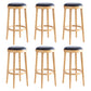 Contemporary Style Bar-stool Round Counter Bar Stool with Wooden Legs for Kitchen Wood 6 Piece Set Clearhalo 'Bar Furniture' 'Bar Stools' 'bar_stools' 'furn' 'furn_bar_stools' 'Furniture' 'furniture_bar_stools' 'Kitchen & Dining Furniture' 4984181