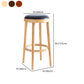 Contemporary Style Bar-stool Round Counter Bar Stool with Wooden Legs for Kitchen Clearhalo 'Bar Furniture' 'Bar Stools' 'bar_stools' 'furn' 'furn_bar_stools' 'Furniture' 'furniture_bar_stools' 'Kitchen & Dining Furniture' 4984183