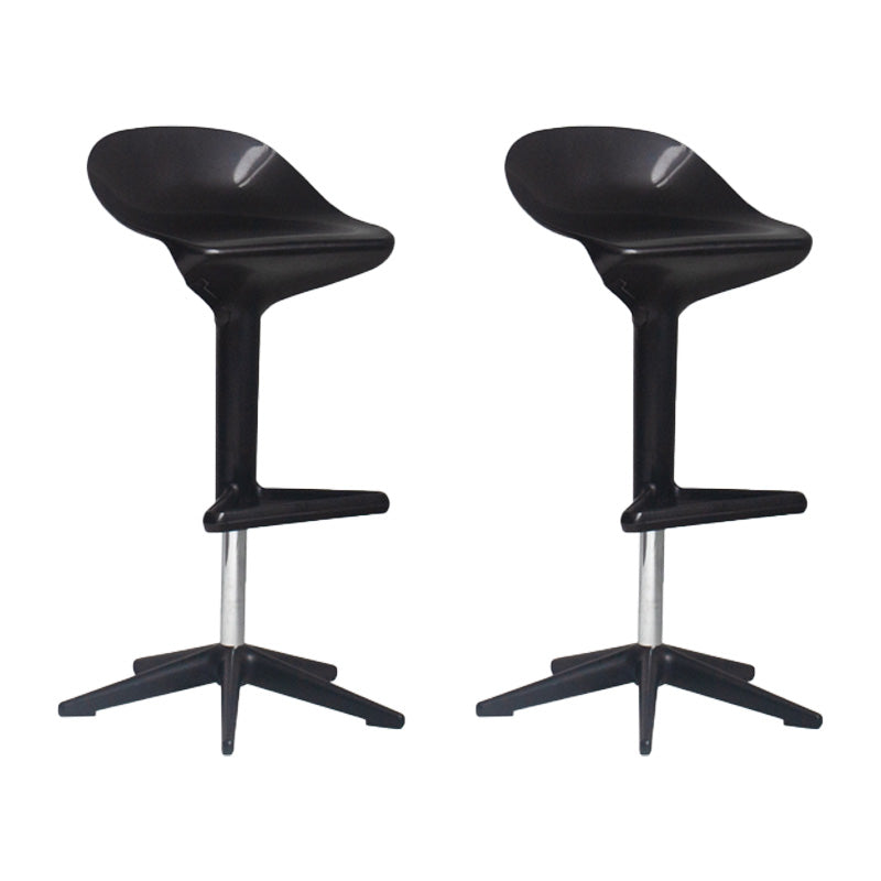 Industrial Bar-stool Adjustable Leather Counter Bar Stool with Metal Legs Black 2 Piece Set Clearhalo 'Bar Furniture' 'Bar Stools' 'bar_stools' 'furn' 'furn_bar_stools' 'Furniture' 'furniture_bar_stools' 'Kitchen & Dining Furniture' 4984185