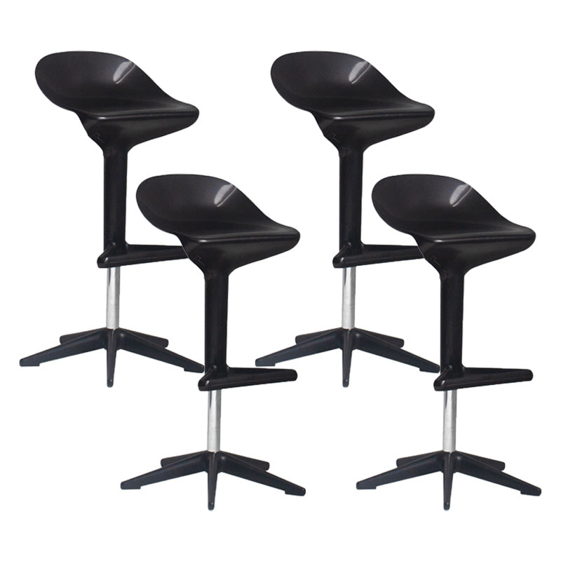 Industrial Bar-stool Adjustable Leather Counter Bar Stool with Metal Legs Black 4 Piece Set Clearhalo 'Bar Furniture' 'Bar Stools' 'bar_stools' 'furn' 'furn_bar_stools' 'Furniture' 'furniture_bar_stools' 'Kitchen & Dining Furniture' 4984188