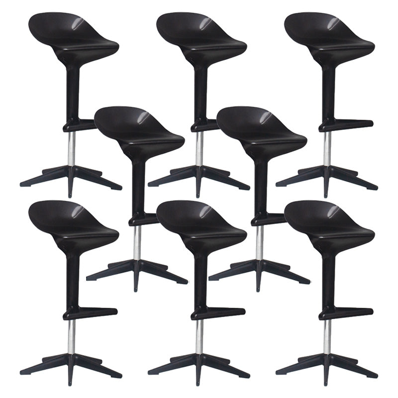 Industrial Bar-stool Adjustable Leather Counter Bar Stool with Metal Legs Black 8 Piece Set Clearhalo 'Bar Furniture' 'Bar Stools' 'bar_stools' 'furn' 'furn_bar_stools' 'Furniture' 'furniture_bar_stools' 'Kitchen & Dining Furniture' 4984191