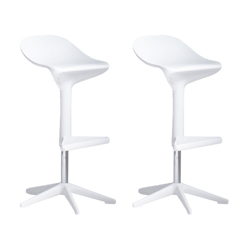 Industrial Bar-stool Adjustable Leather Counter Bar Stool with Metal Legs White 2 Piece Set Clearhalo 'Bar Furniture' 'Bar Stools' 'bar_stools' 'furn' 'furn_bar_stools' 'Furniture' 'furniture_bar_stools' 'Kitchen & Dining Furniture' 4984195