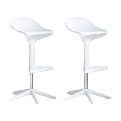 Industrial Bar-stool Adjustable Leather Counter Bar Stool with Metal Legs White 2 Piece Set Clearhalo 'Bar Furniture' 'Bar Stools' 'bar_stools' 'furn' 'furn_bar_stools' 'Furniture' 'furniture_bar_stools' 'Kitchen & Dining Furniture' 4984195